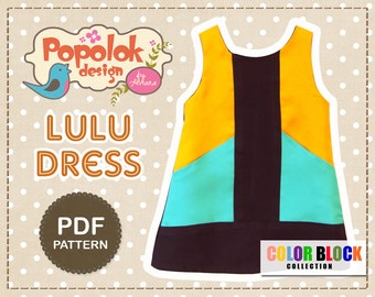 LULU Dress PDF Pattern & Tutorial - 8 sizes from Age 1 to 8