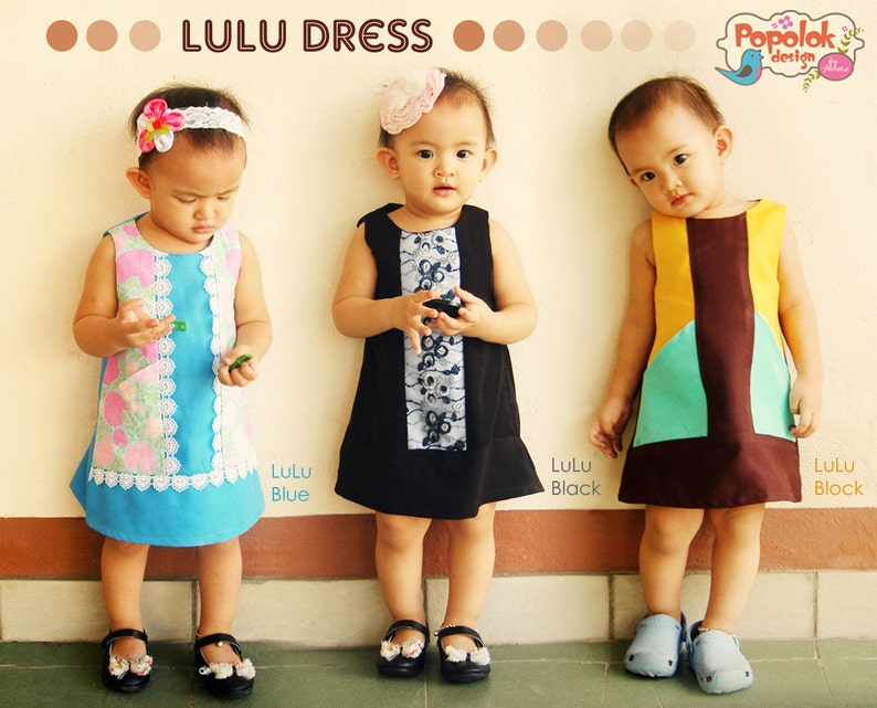 LULU Dress PDF Pattern & Tutorial 8 sizes from Age 1 to 8 image 1