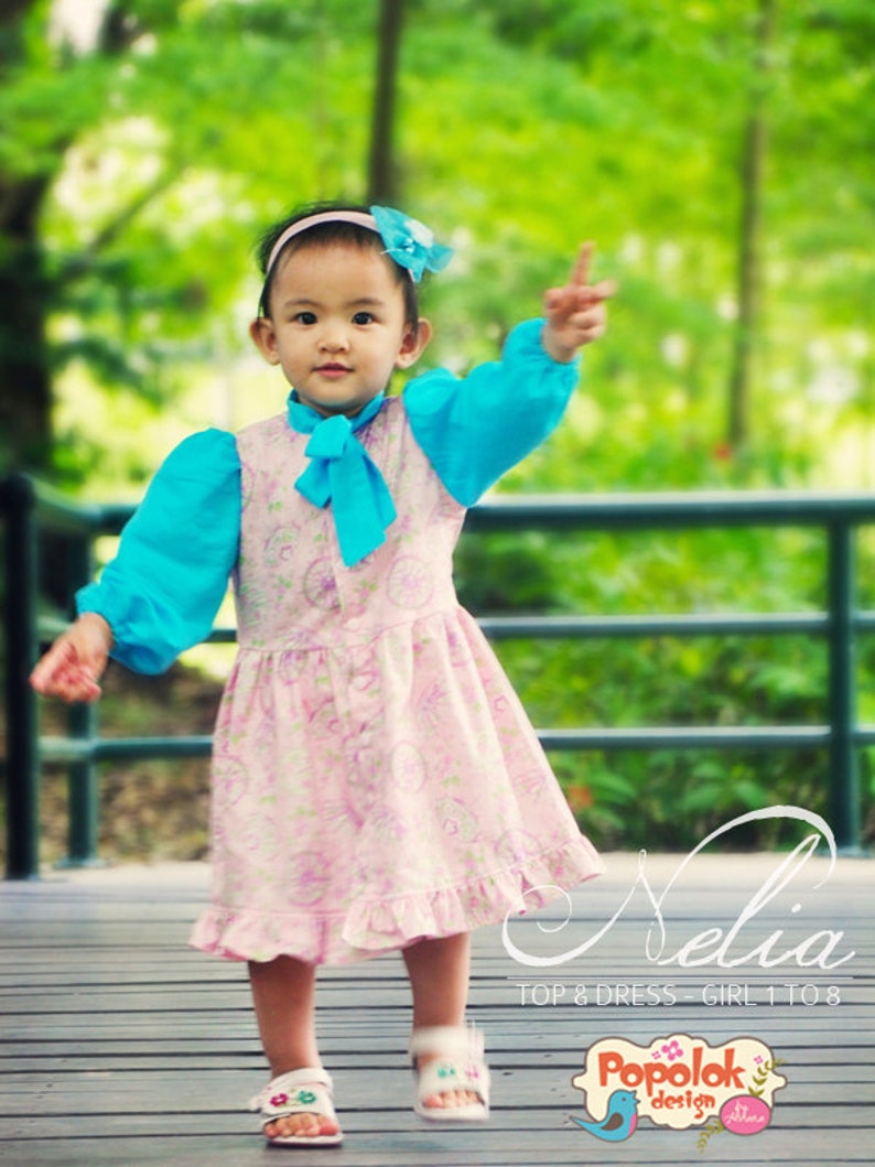NELIA Top & Dress PDF Pattern by Popolok Design 8 Sizes Girl Age 1 to 8 image 4