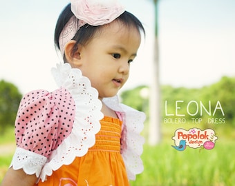 LEONA Bolero, Top & Dress PDF Pattern by Popolok Design - 8 Sizes Girl Age 1 to 8