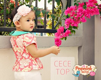 CECE Top & Dress Patron PDF par Popolok Design - 8 tailles Fille 1 à 8 ans