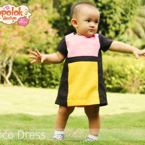 Coco Dress PDF Pattern & tutorial-kolor bloku Baby Dress-4 rozmiary od NB do 16 zdjęcie 4