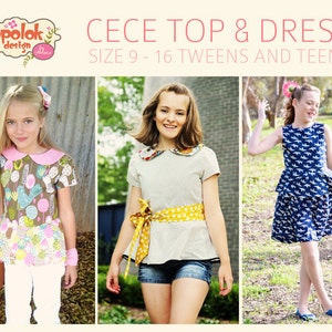 CECE Top & Dress PDF Pattern by Popolok Design Tween Teen Girl Age 9 to 16 image 3