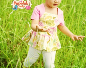 LEONA Bolero, Top & Dress PDF Pattern by Popolok Design - 8 Sizes Girl Age 1 to 8