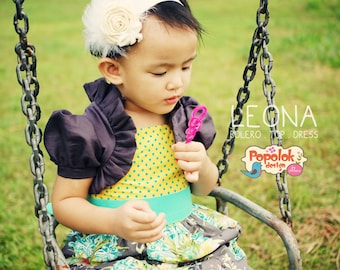 LEONA Bolero, Top & Dress PDF Pattern by Popolok Design - 8 Sizes Girl Age 1 to 8