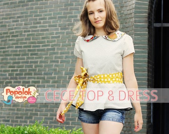 CECE Top & Dress PDF Pattern par Popolok Design - Tween Teen Girl Age 9 to 16