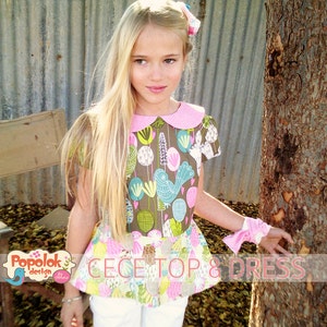 CECE Top & Dress PDF Pattern by Popolok Design Tween Teen Girl Age 9 to 16 image 1