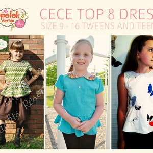 CECE Top & Dress PDF Pattern by Popolok Design Tween Teen Girl Age 9 to 16 image 5