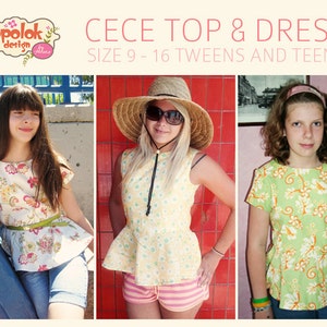 CECE Top & Dress PDF Pattern by Popolok Design Tween Teen Girl Age 9 to 16 image 2