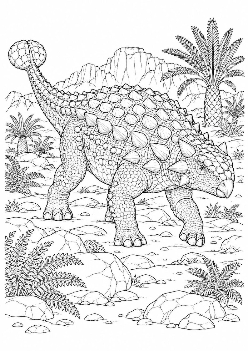 Prehistoric Giants Dinosaur Adult Coloring Book | 50+ Coloring Pages ...
