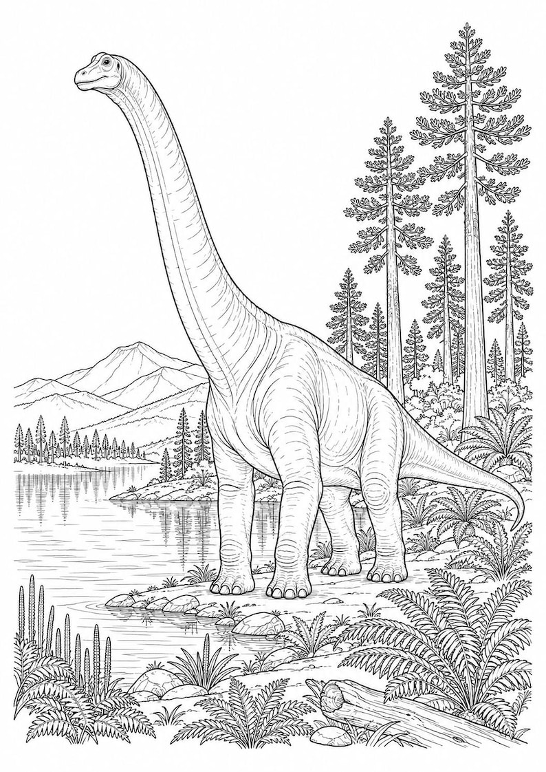 Prehistoric Giants Dinosaur Adult Coloring Book | 50+ Coloring Pages ...
