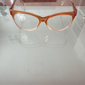 Vintage OKULA 2920 bärnstensfärgade kattögonbågar, tjeckoslovakiska retro optiska glasögon