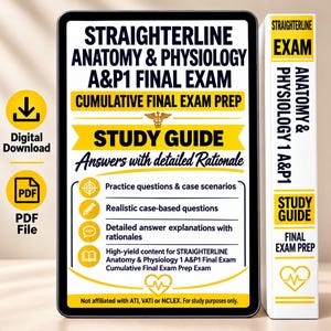 StraighterLine Anatomi & Fysiologi 1 Slutprov Studieguide (PDF-nedladdning)