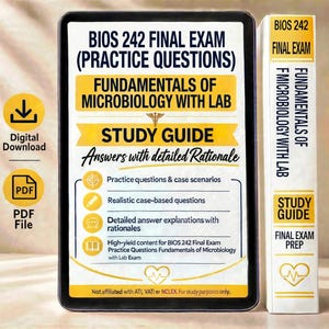 BIOS 242 Mikrobiologi slutprov studieguide (PDF-nedladdning)
