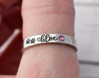 dog birthstone rings