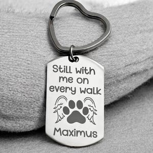 Dog Memorial Keychain Gift, Dog Loss, Paw Print Custom Pet Name Keychain, Keyring, Pet Loss, Pet Remembrance Keepsake, Cat Dog Memorial Gift