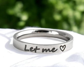 Let Me Ring, Silver, Gold, Rose Gold, Let Them Jewelry, Mental Health Gift, Motivational, Strength, Mantra, Affirmation, Inspirational