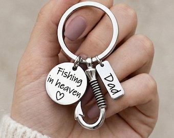 Fishing in Heaven Urn Keychain – Stainless Steel Memorial Hook Tag