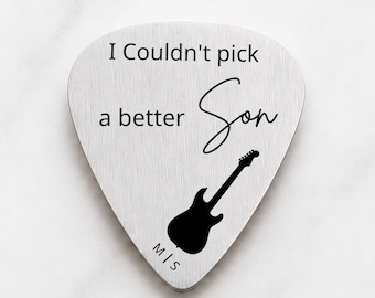 Ich könnte keinen besseren Sohn-Plektrum-Geschenk auswählen, personalisiertes Sohn-Geschenk von Mama oder Papa, Plektrum-Andenken für Sohn, Musikliebhaber-Geschenk