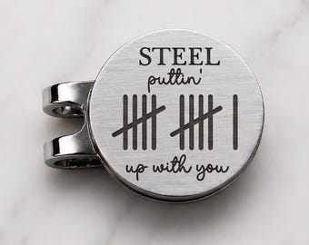 11th Anniversary Gift for Husband Steel Golf Ball Marker Golfer Personalized Present for Wife Traditional Theme By Year Tally Mark Keepsake