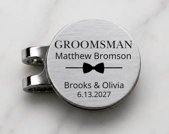 Groomsman Gift, Gift For Groomsmen, Custom Golf Ball Marker, Groomsmen Proposal, Persoanlized Golf Hat Clip Wedding Party Presents
