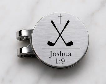 Custom Bible Verse Golf Ball Marker, Christian Golf Gift for Men,  Personalized Scripture Golf Hat Clip, Faith Based Golf Gift