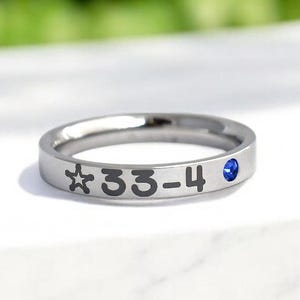 Sheriff Wife Ring, Silver or Gold, Custom Badge Number, 5 Point Badge, Stacking Ring, Law Enforcement Gift, Police Wife Jewelry, Deputy