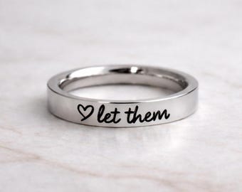 Deixe-os tocar, Prata, Ouro, Ouro Rosa, Joias de Guerreiro, Presente para Saúde Mental, Motivacional, Força, Mantra, Afirmação, Inspirador