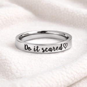 Do It Scared、シルバー、ゴールド、ローズゴールド、戦士ジュエリー、メンタルヘルスギフト、モチベーション、強さ、マントラ、アファメーション、インスピレーション