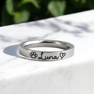 Haustier Ring, Haustier Schmuck, Haustier Ring, Stapelring, Hunde Mutter, Katzen Mutter, Pelz Mutter, personalisiert, Benutzerdefinierte Ring, Hunde Name Ring, Katze Namen Ring