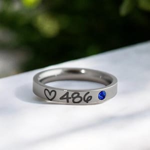 Police Wife Ring, Law Enforcement Gift, Gift for Wife, Gift for Her, Police Jewelry, Custom Badge Number, Thin Blue Line Support