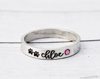 dog birthstone rings