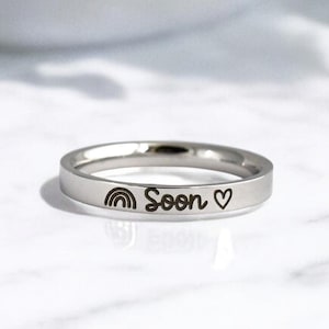 IVF Support Gift - Infertility Jewelry - Infertility Ring -  Soon - Word Of Your Choice - Rainbow Baby - Strength - IVF - Hope - Faith
