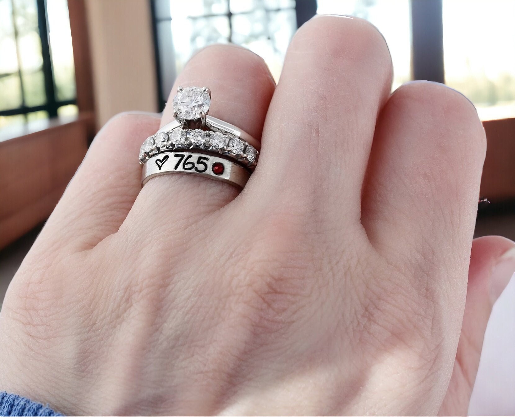 Halo twine ring sale stack