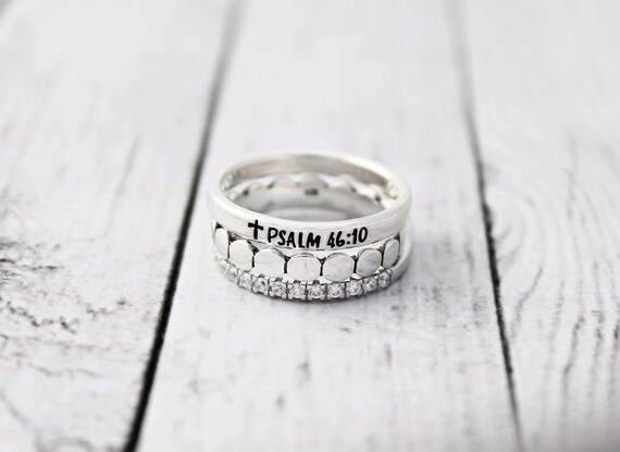 Bible Verse Stacking Rings Set Of 3 Choose Your Verse Etsy