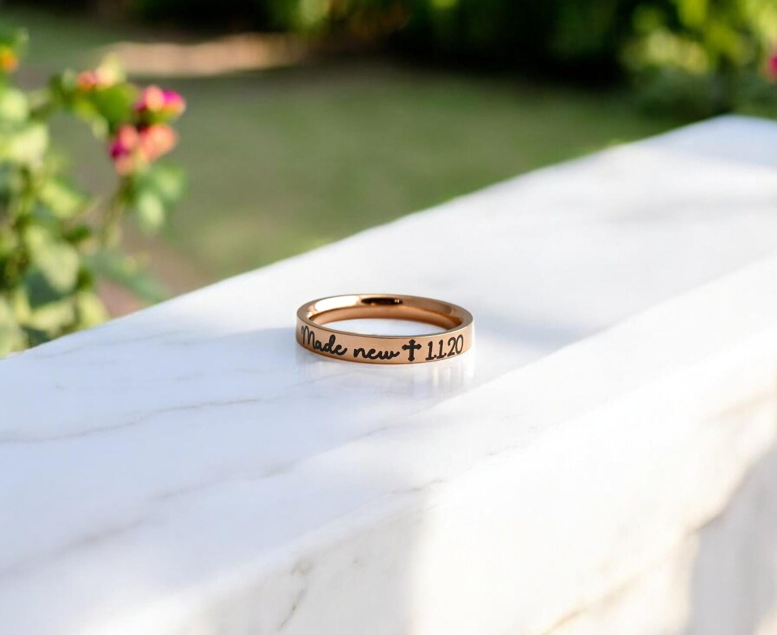 Baptism Date Ring, Silver, Rose, Gold, Christian Ring, Stacking Ring ...