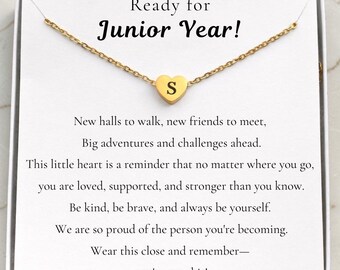 Back to School Gift First Day of Junior High Necklace Custom Name Initial Middle School Gift for Girl First Day of Junior Gift