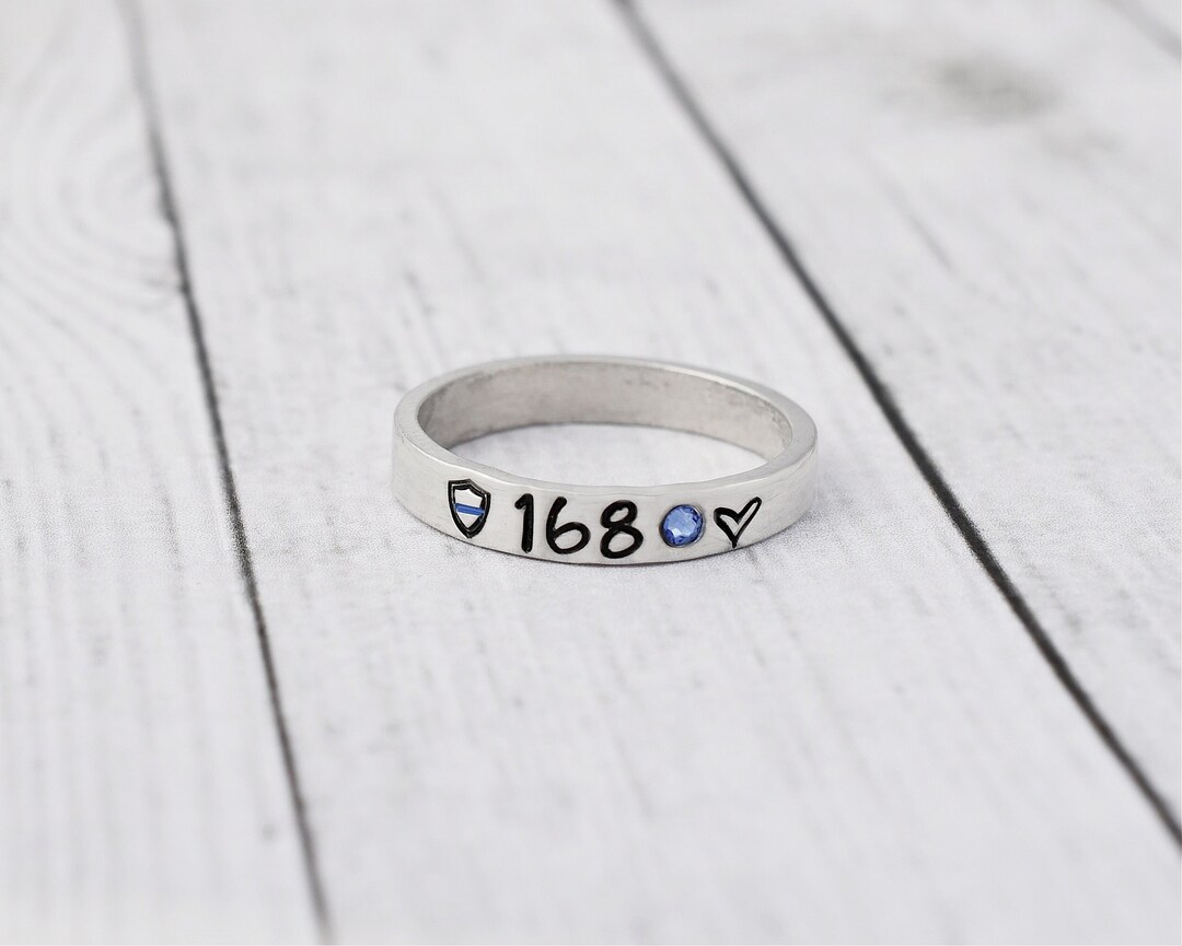 Stacking Ring Police Officer Badge Number Police Wife Jewelry Security