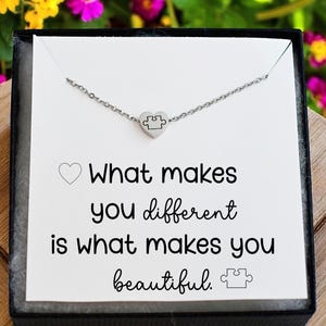 Puzzle Necklace, Autism Awareness Gift, Awareness Necklace, Autism Diagnosis, Special Needs Gift, Autism Jewelry, Autism Support Gift