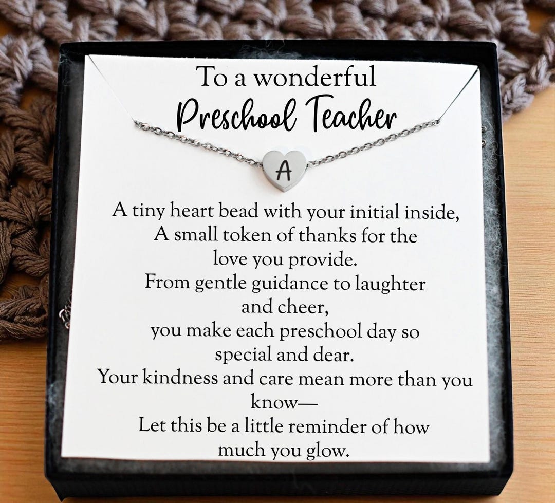 Preschool Teacher Gift Thank You Teacher Appreciation Gift Necklace ...