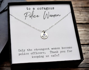 Collar de placa de policía personalizado, línea azul delgada y joyería de  corazón, regalo para mamá policía, esposa, encanto de placa estampado a  mano, LEO, Back The Blue, Hero -  España