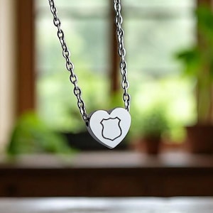 Police Badge Necklace, Gift for Police Mom, Police Wife Gift, Thin Blue Line Jewelry, Deputy, Mother of a Police Officer Gift, Cop Daughter
