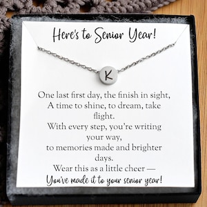 First Day Of Senior Year College High School Custom Name Initial Pearl Back To School Gifts, Senior Gift University Class Of 2024 12th Grade