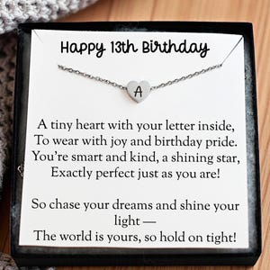 Collana per il 13° compleanno, regalo per sorella, figlia, nipote, figlioccia. Collana personalizzata con cuore per il 13° compleanno, per ragazza adolescente di 13 anni.