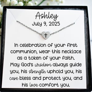 First Communion Necklace, First Communion Gift Girl, First Holy Communion, 1st Communion, Cross Necklace, Gift for goddaughter, Niece