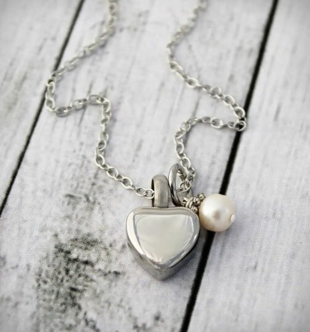 Cremation Urn Necklace Heart Urn Necklace Forever in My - Etsy