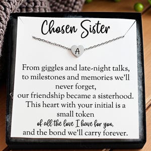 Chosen Sister Gift, Unbiological Sister Necklace for Her, Best Friend Gift for Female, Friendship Jewelry, Gifts for Her, BFF Gift