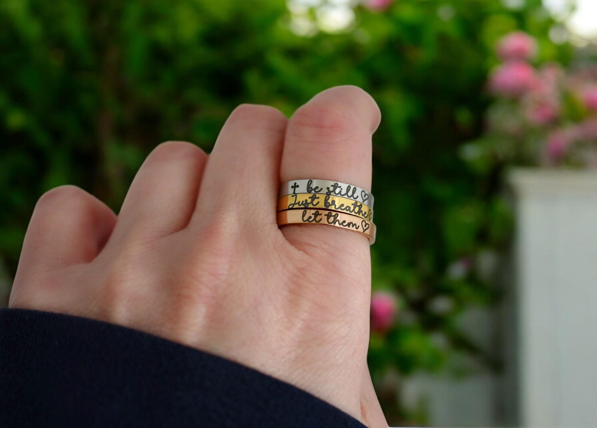 Pet Name Ring, Pet Jewelry, Pet Ring, Stacking Ring, Dog Mom, Cat Mom ...