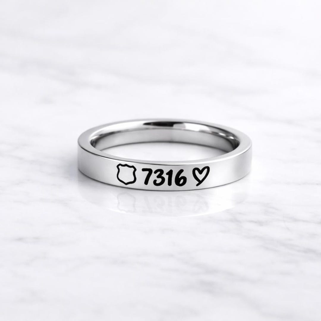 Custom First Responder Number Ring, Police Badge Jewelry, Maltese Cross ...