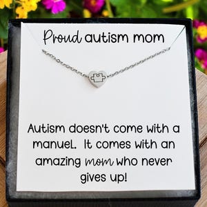 Autism Mama Puzzle Necklace Autism Awareness Gift Awareness Necklace Autism Diagnosis Special Needs Gift Autism Jewelry Autism Support Gift